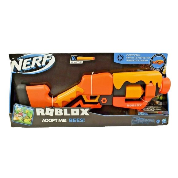 Nerf Roblox Adopt Me Bees 8 Dart Drum Blaster Toy Gun - Picture 2 of 10